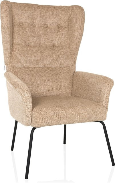 hjh LIVING Polstersessel HAVENIO in Beige mit skandinavischem Design aus Bouclé-Stoff - Bild 1