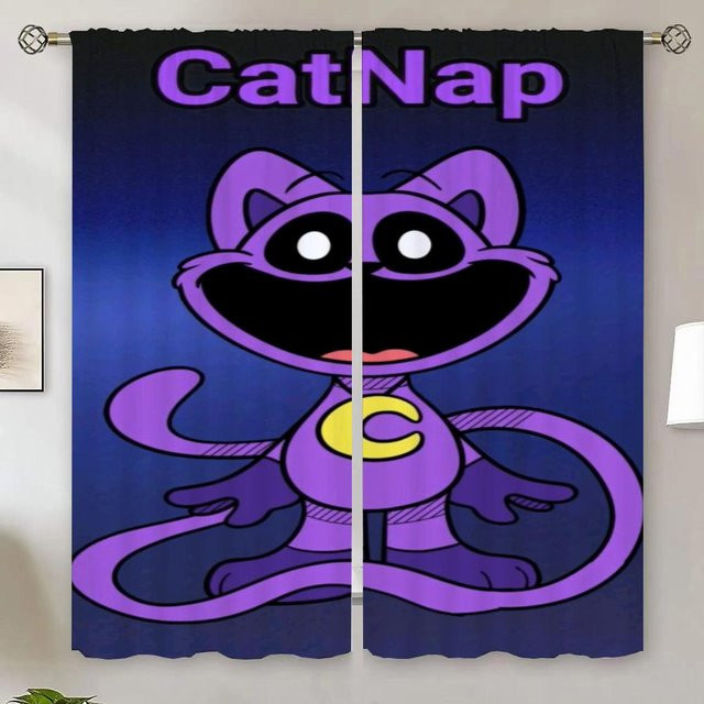 CATNAP DOGDay Verdunkelungsvorhänge für Schlafzimmer und Wohnzimmer, 2er-Set aus Polyester, Farbe: Lila, B: 86 cm, H: 137 cm - Bild 1