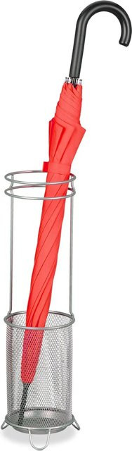 Relaxdays Regenschirmständer aus Metall in Silber, Höhe: 52,5 cm, Breite: 16 cm - Bild 1