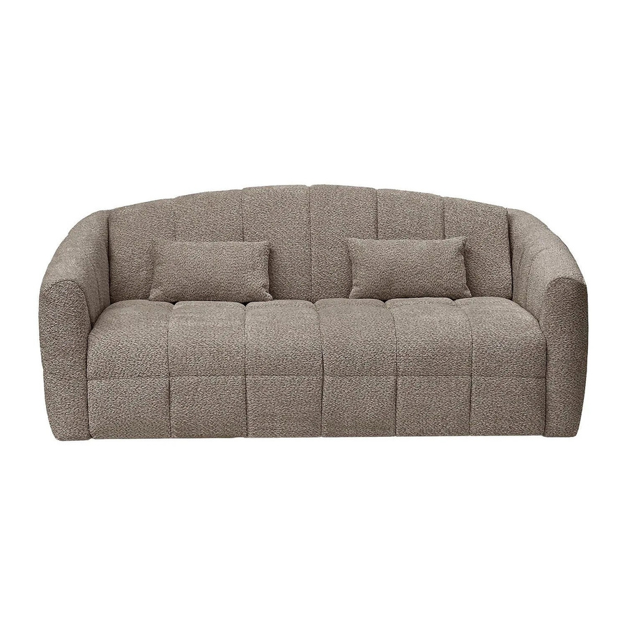 Vente-unique Schlafsofa Retuna in Taupe mit Bouclé-Stoff und Dekokissen, Breite: 200 cm - Bild 2