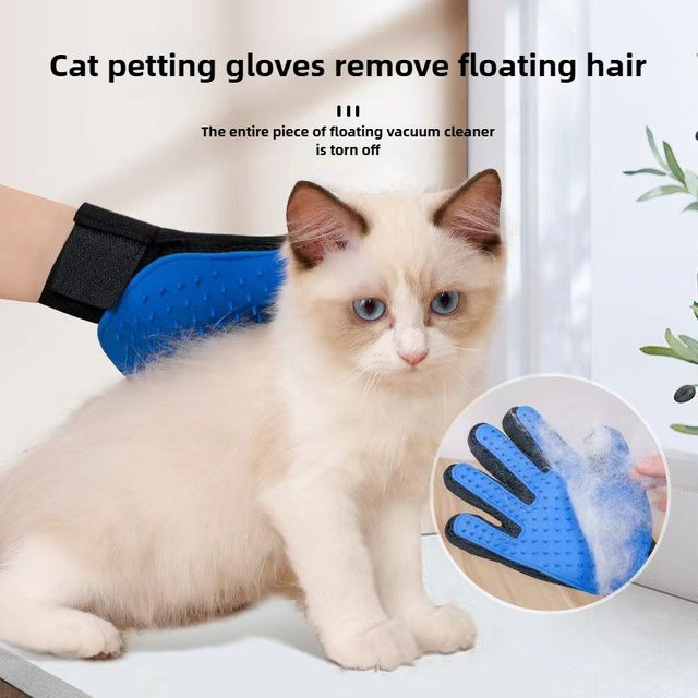 Eelhoe Katzenpflegehandschuh mit weichen Borsten zur Haarentfernung und Massage für Katzen und Hunde - Bild 1