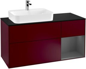 V&B Waschtischunterschrank Finion mit Wandbeleuchtung, Anthrazit, Breite: 120 cm, Tiefe: 50,1 cm, Höhe: 50,1 cm - Bild 1