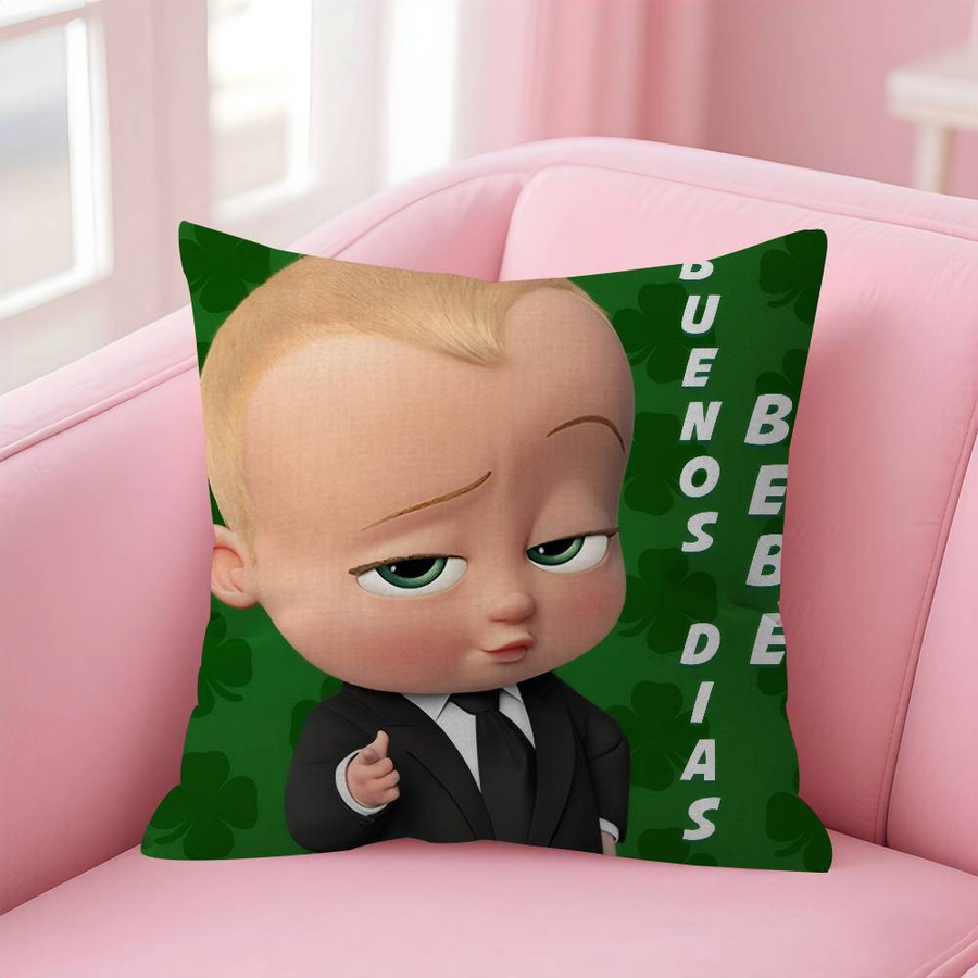 Cartoon B-Boss B-Baby Kissenbezug im Bauernhaus-Stil aus Peach Skin für dein Sofa, Multicolor, B/H: 18 x 18 cm - Bild 1