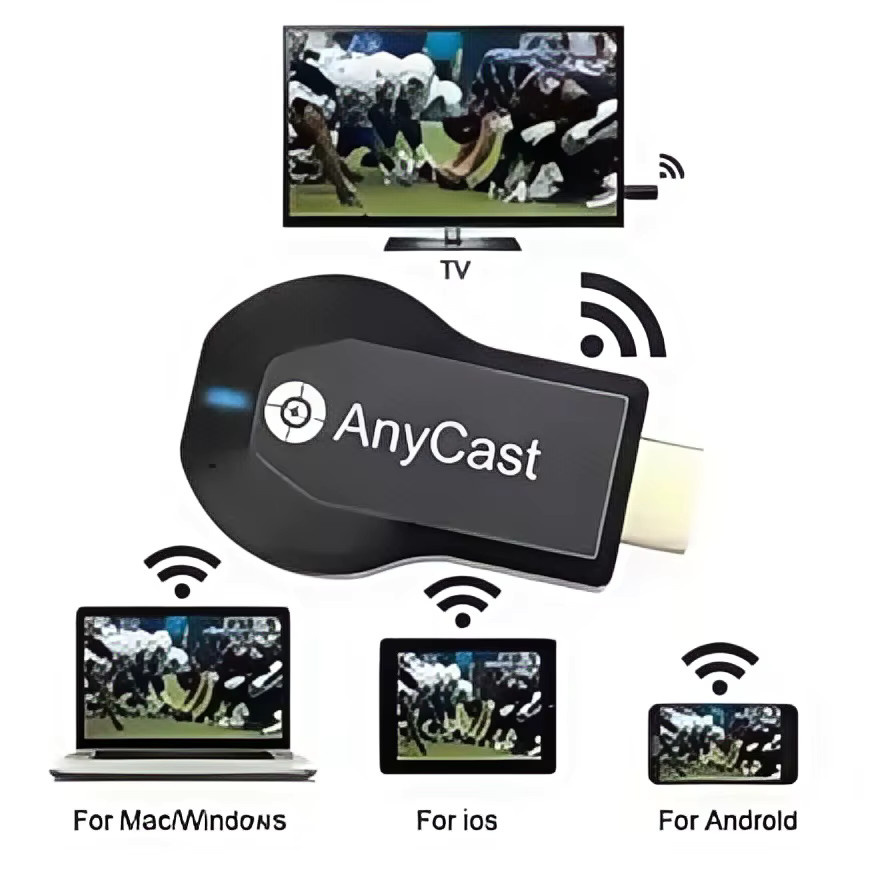 M2Plus Kabelloser Display-Adapter in Schwarz mit 4K UHD HDMI-Dongle für Bildschirmspiegelung von Handy und Tablet via AirPlay, DLNA und Miracast - Bild 3