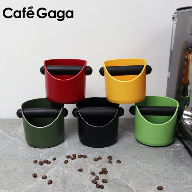CafeGaGa Kaffee Knock Box Espresso Boden Container in Schwarz, runde Kunststoff Dump Bin für Barista Zubehör - Bild 1