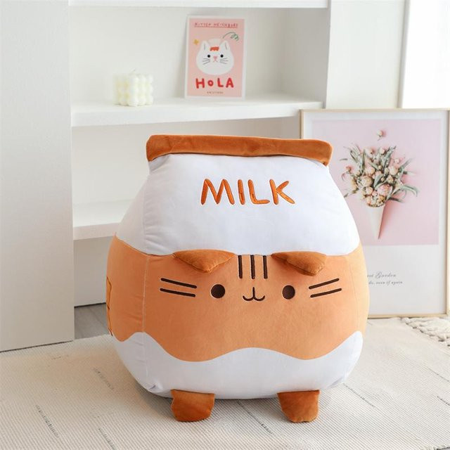 Linyi toy Cartoon Katze Milchflasche Plüschtier, Plüschspielzeug, bunt - Bild 1