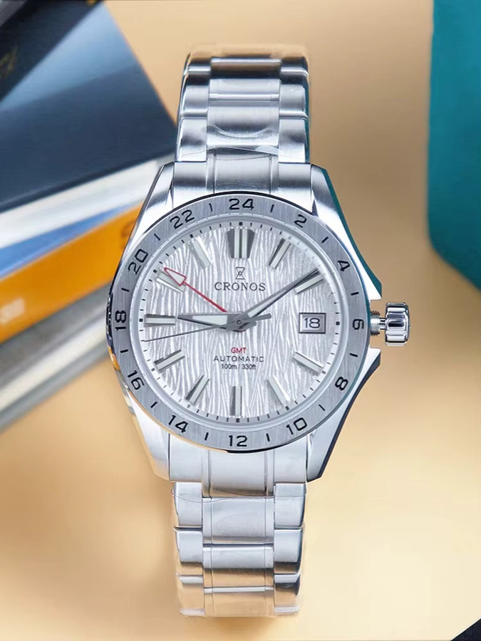 Cronos Armbanduhr Automatik, Edelstahl, Grün, 39 mm, Herren - Bild 4