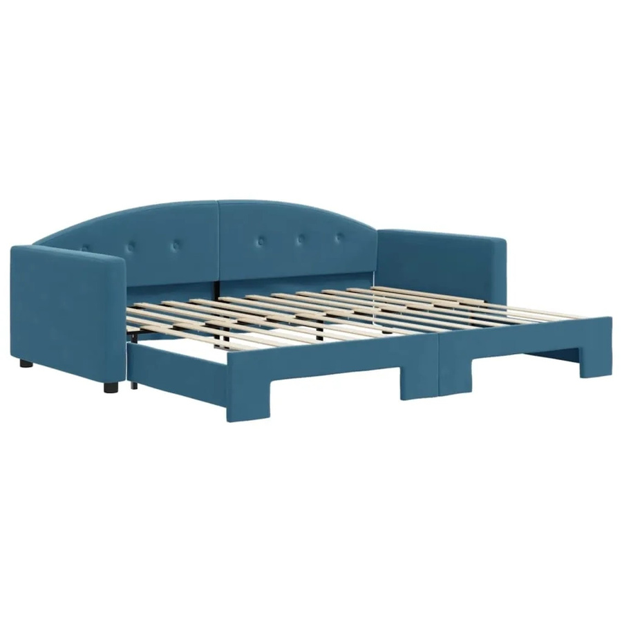 vidaXL Ausziehbares Tagesbett in Blau mit Samtbezug B/T/H: 90 x 200 cm - Bild 2