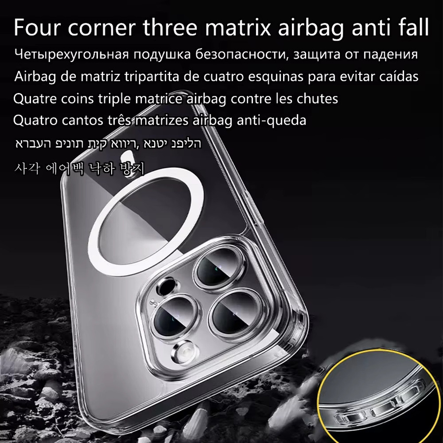 Magnetische Silikon und Acryl Schutzhülle für Apple iPhone mit MagSafe Unterstützung in Transparent - Bild 3