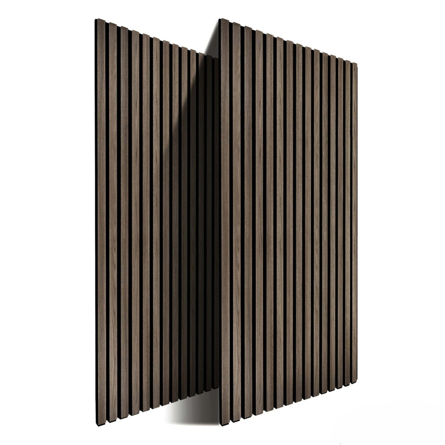 Relaxdays Akustikpaneele 2er Pack in Eiche Dunkel mit Lamellen-Design aus MDF und PET, Breite: 60 cm, Tiefe: 2 cm, Höhe: 120 cm - Bild 2