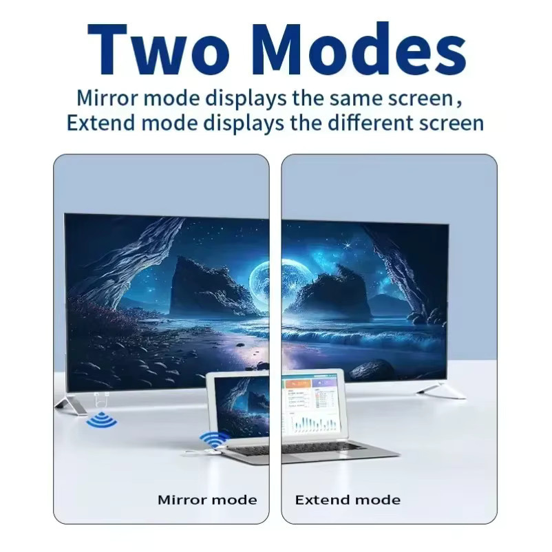 VIKEFON Kabelloser HDMI Video-Sender und Empfänger in Weiß, 1080P Full HD Display-Dongle und AV-Adapter für PC und Laptop zu TV - Bild 4