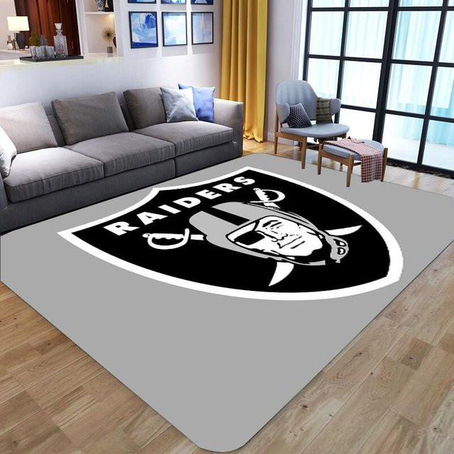 Dekorative Oakland Raiders Fußmatte aus Polyester, grau, B/B: 60 x 90 cm - Bild 1