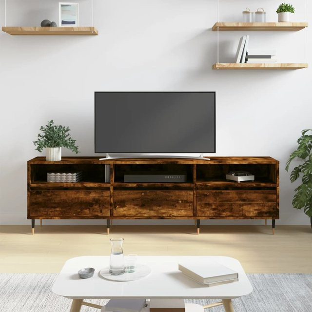 vidaXL TV-Schrank in Räuchereiche mit Medienfächern, B/T/H: 150 x 30 x 44,5 cm - Bild 3