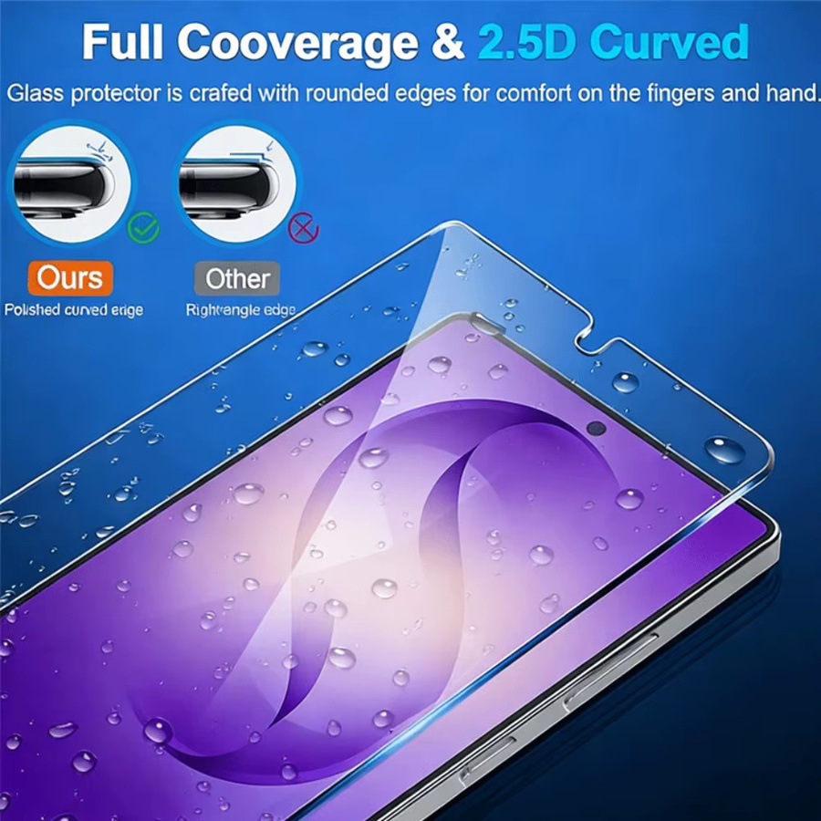 2 Stück Samsung Galaxy S25 Schutzfolie aus gehärtetem Glas, transparent, mit einfacher Ein-Klick-Installation - Bild 3