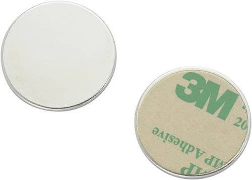 TRU Components Magnet-Pad N35-2502 Silber Durchmesser: 25 mm - Bild 1
