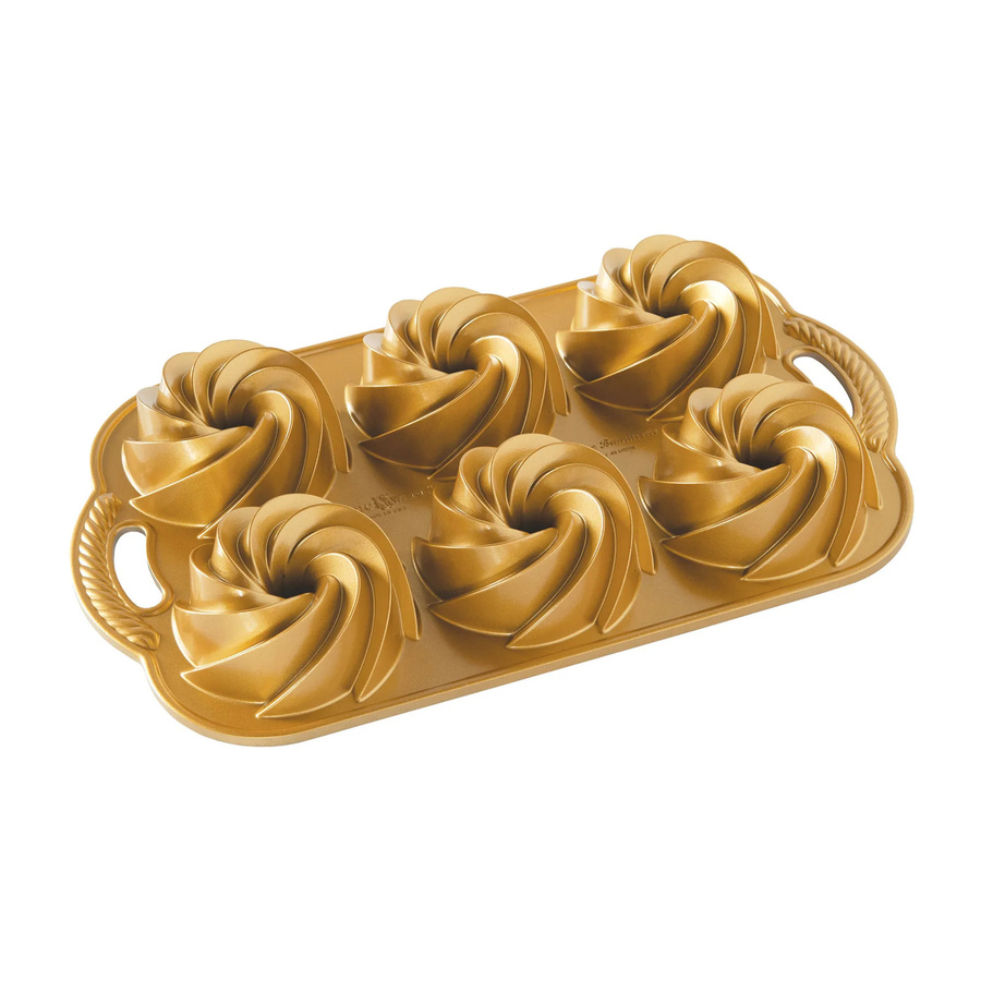 Nordic Ware Heritage Bundtlette Backform Gold 0,9 l - Bild 1