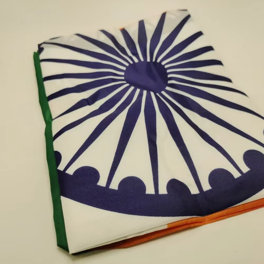 Indische Nationalflagge Tiranga als Polyester-Banner mit Messingösen, Multicolor, B x H: 91 x 152 cm - Bild 2