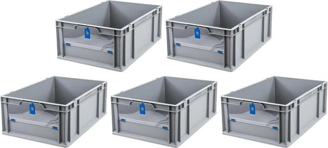 PROREGAL SparSet 5x Eurobox NextGen Insight Cover Eurobehälter Transportbox, Farbe: Blau, H x B x T: 22 x 40 x 60 cm, 44 Liter - Bild 1