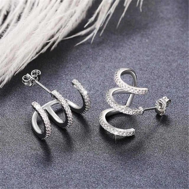 YIRAN Jewelry Ohrstecker, Krallenförmig, gray, Damen - Bild 1