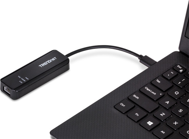 Trendnet TUC-ET2G USB-C Ethernet Netzwerkkarte mit 2,5 Gbit/s LAN-Anschluss in Schwarz - Bild 1