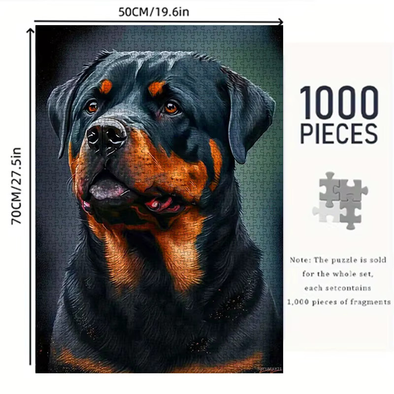 AZNM Rottweiler-Hundepuzzle, 1000 Teile, Pappe / Karton - Bild 4