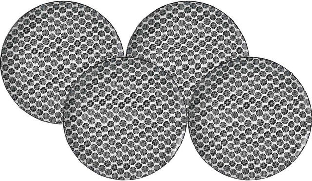 Ritzenhoff & Breker Speiseteller Takeo Circles Geometric in Weiß, 4er Set, Durchmesser: 26,5 cm - Bild 1