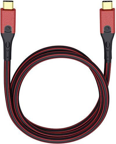 Oehlbach USB-C auf USB-C Kabel USB 3.2 Gen1 in Rot, Länge: 1,00 m - Bild 1