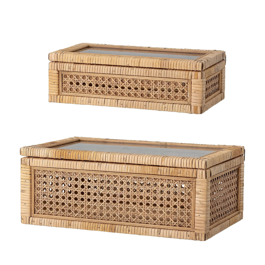 Bloomingville Aufbewahrungsbox Lally aus Rattan in Nature, Set von 2 Stück - Bild 1