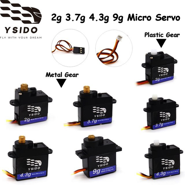 YSIDO Micro Servo, JST 2,0mm 1,25mm Dupont Stecker für RC Mini Flugzeug, Drohne, Hubschrauber, Mini Auto - Bild 1