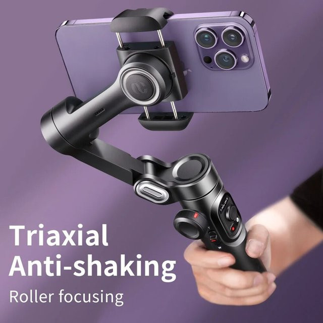 AOCHUAN SmartXE 3-Achsen-Handheld-Gimbal-Stabilisator für Smartphone in Schwarz mit AI Face Tracking für iPhone und Android - Bild 1