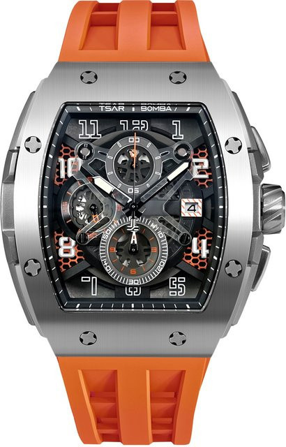 Tsar Bomba Chronograph, Quarz, Edelstahl, 52 mm, Herren, Orange - Bild 1