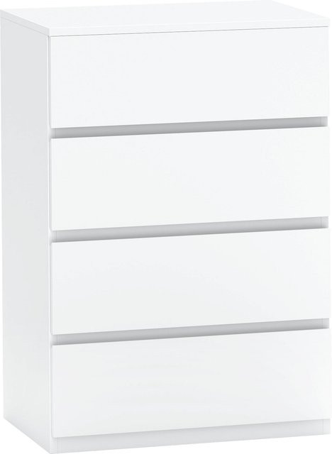 HOMCOM Kommode Schubladenschrank Sideboard mit 4 Schubladen in Weiß, B/T/H: 55 x 33 x 80 cm - Bild 1