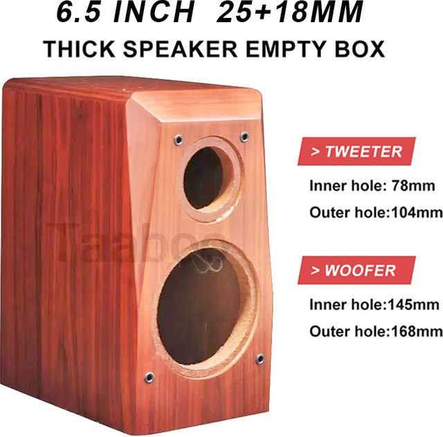 Branwish Lautsprecher Gehäuse aus Holz in Braun, 6,5 Zoll HiFi Lautsprecher Box mit 7,5 cm Innendurchmesser und 25 mm sowie 18 mm Materialstärke - Bild 1