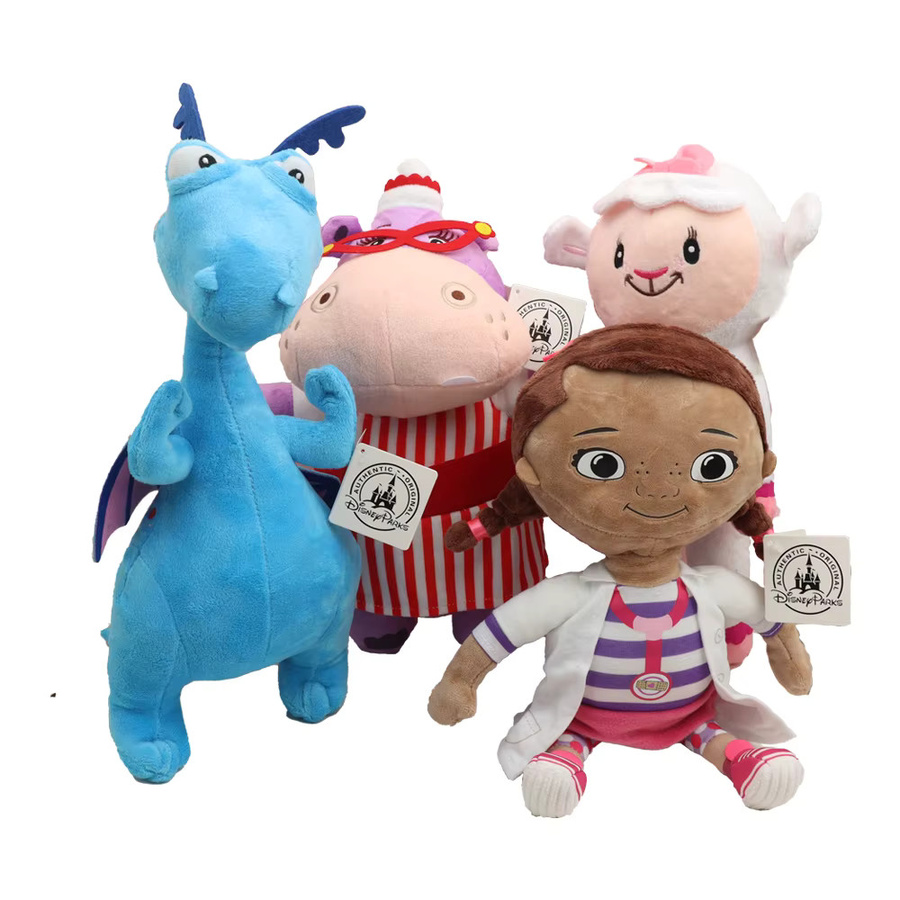 Bandai Disney Doc McStuffins Plüschtier-Set, Kawaii Lambie, Hallie, Nilpferd und Drachen-Stoffpuppen - Bild 3