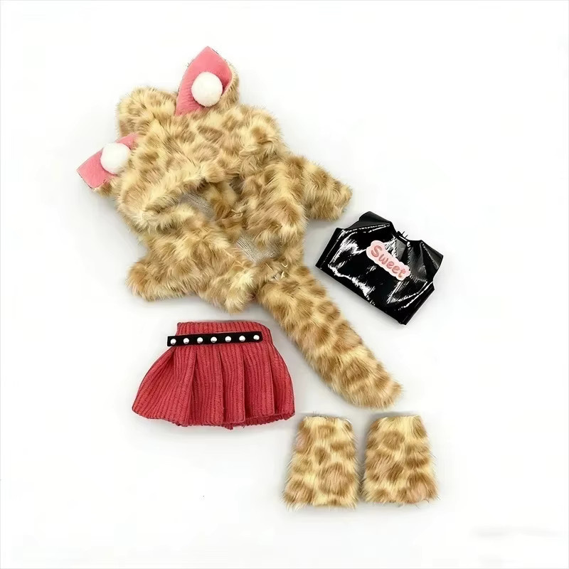 BENQING Tier-Hunde-Karo-Rock-Set Kleidung für 16-17cm OB11 BJD Puppe, Set / Bundle - Bild 2