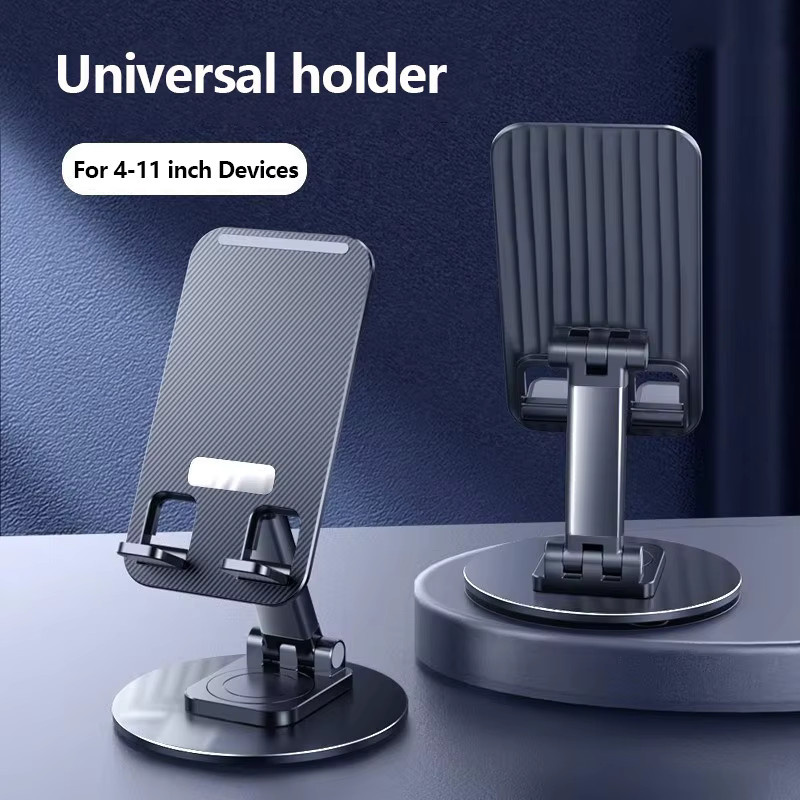 AJIUYU Universalständer 360 Grad drehbarer und faltbarer Desktop-Halter für iPad, Tablet und Handy in Schwarz - Bild 5