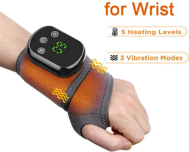 Binchi Health Technology Elektrisches Massagegerät für Fuß, Knöchel und Handgelenk mit Wärmefunktion und Vibration in Grau - Bild 1