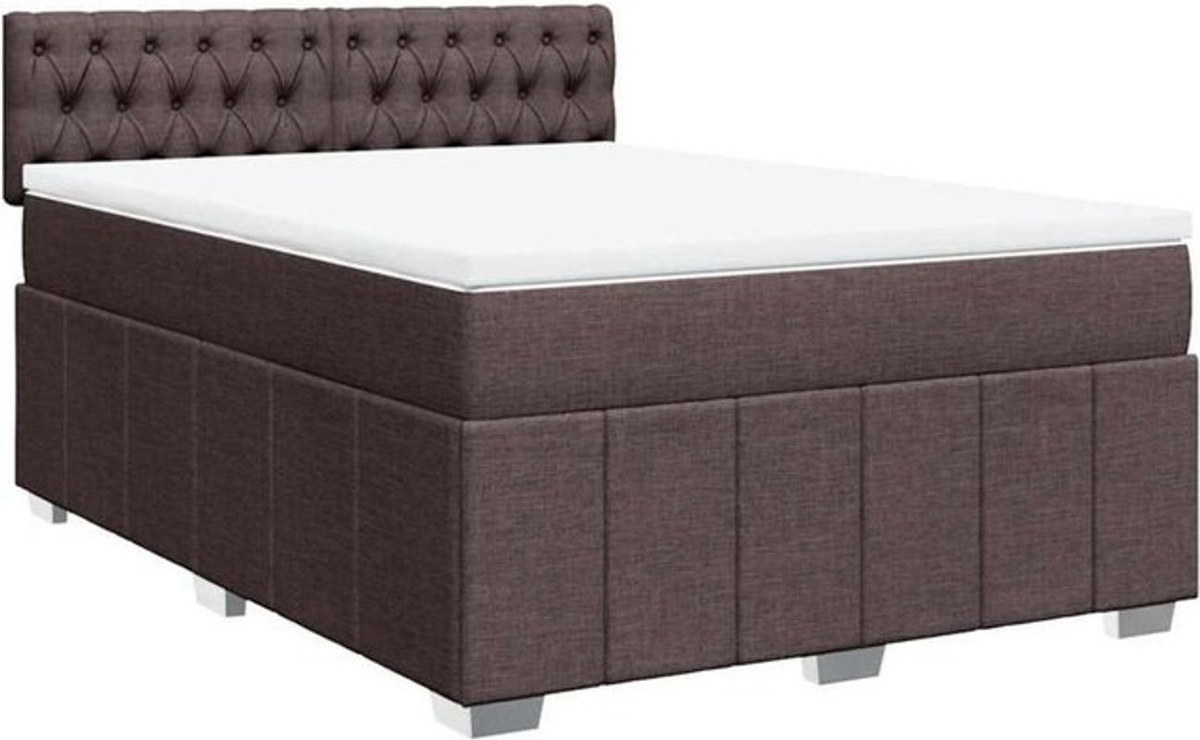 vidaxl Boxspringbett mit Matratze in Braun aus Stoff, B/T/H: 140 x 190 x 100,5 cm - Bild 1
