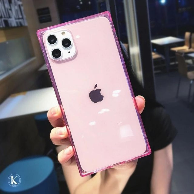 Stoßfeste und transparente Handyhülle mit fluoreszierendem Effekt für Apple iPhone, Farbe: Pink - Bild 1