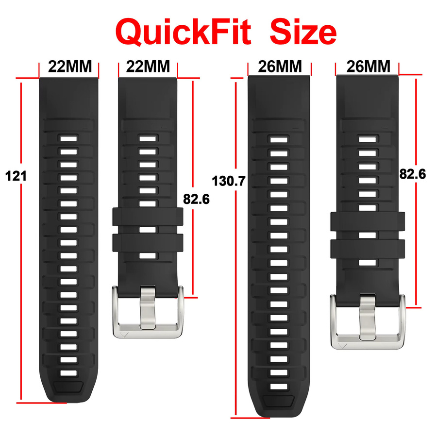LENNIK Uhrenarmband Silikon, QuickFit, 26mm, 22mm, Unisex - Bild 3
