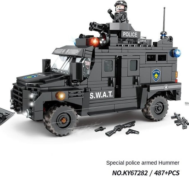 KAZI City Guardian Spezialpolizei Hummer Polizeiauto Bausteine ab 3 Jahren - Bild 1