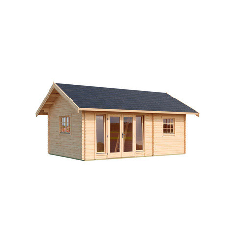 Lasita Blockbohlenhaus Caroline Gartenhaus mit Satteldach, naturbelassen, braun, B/H/T: 675 x 330,6 x 489,9 cm - Bild 3