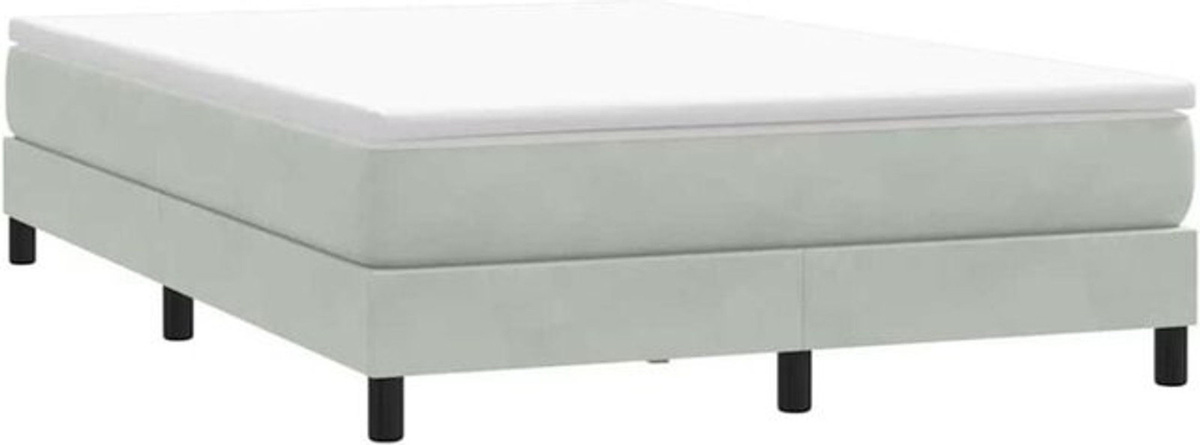vidaxl Boxspringbett ohne Matratze aus Samt in Grau, B/T/H: 140 x 210 cm - Bild 1