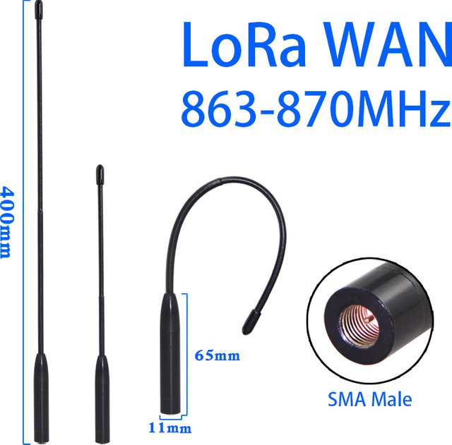 GIZONT LoRa WAN Peitschenantenne 863-870MHz in Schwarz für Meshtastic, omnidirektional - Bild 1