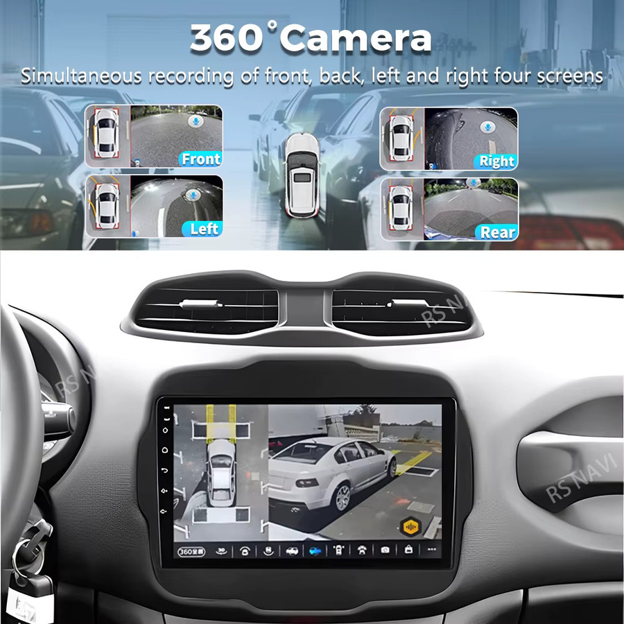 RSNAVI Android 16 Autoradio für Jeep Renegade 2016 - 2020 mit 2K QLED Display, GPS, AI Sprachsteuerung, CarPlay und 4G Unterstützung in Schwarz - Bild 2