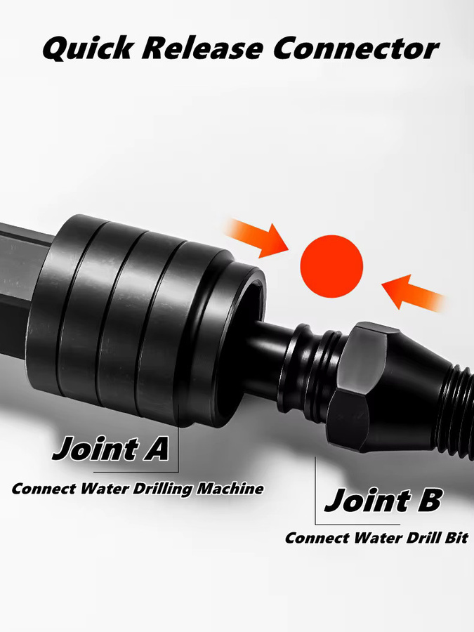 NIUXIANG Schnellverbinder-Set für Wasserbohr-Schnellverschluss-Anschlüsse und Elektrowerkzeug-Adapter in Schwarz - Bild 3
