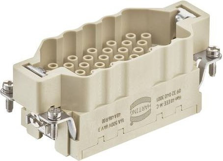 HARTING Stifteinsatz 40 Crimpen aus Kunststoff in Grau und Beige - Bild 1