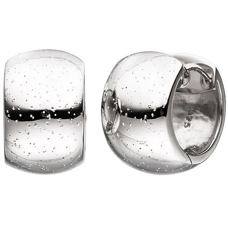 Colfem Creolen, 925 Sterling Silber, breit rund, Unisex - Bild 1