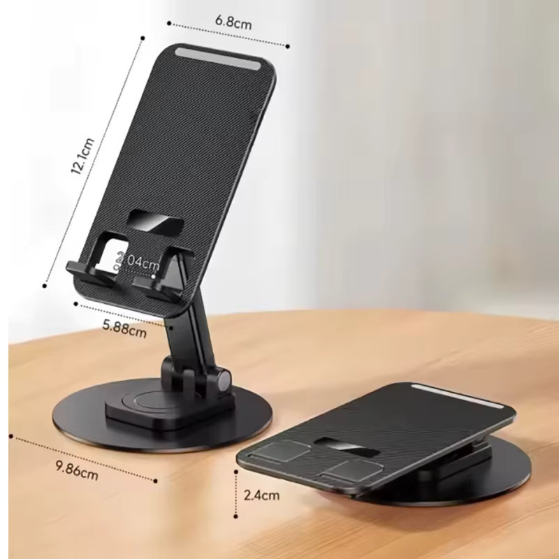 Anpassbarer Desktop-Ständer für Telefon und Tablet in Schwarz oder Weiß, drehbarer und höhenverstellbarer Metall-Livestreaming-Halter mit klappbarer Funktion - Bild 2