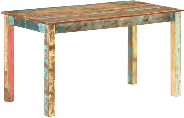vidaXL Esstisch aus Massivholz in Antik-Optik, rechteckig, B/T/H: 140 x 70 x 76 cm - Bild 1